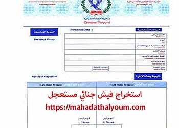 طريقة استخراج فيش جنائي مستعجل بالتكلفة